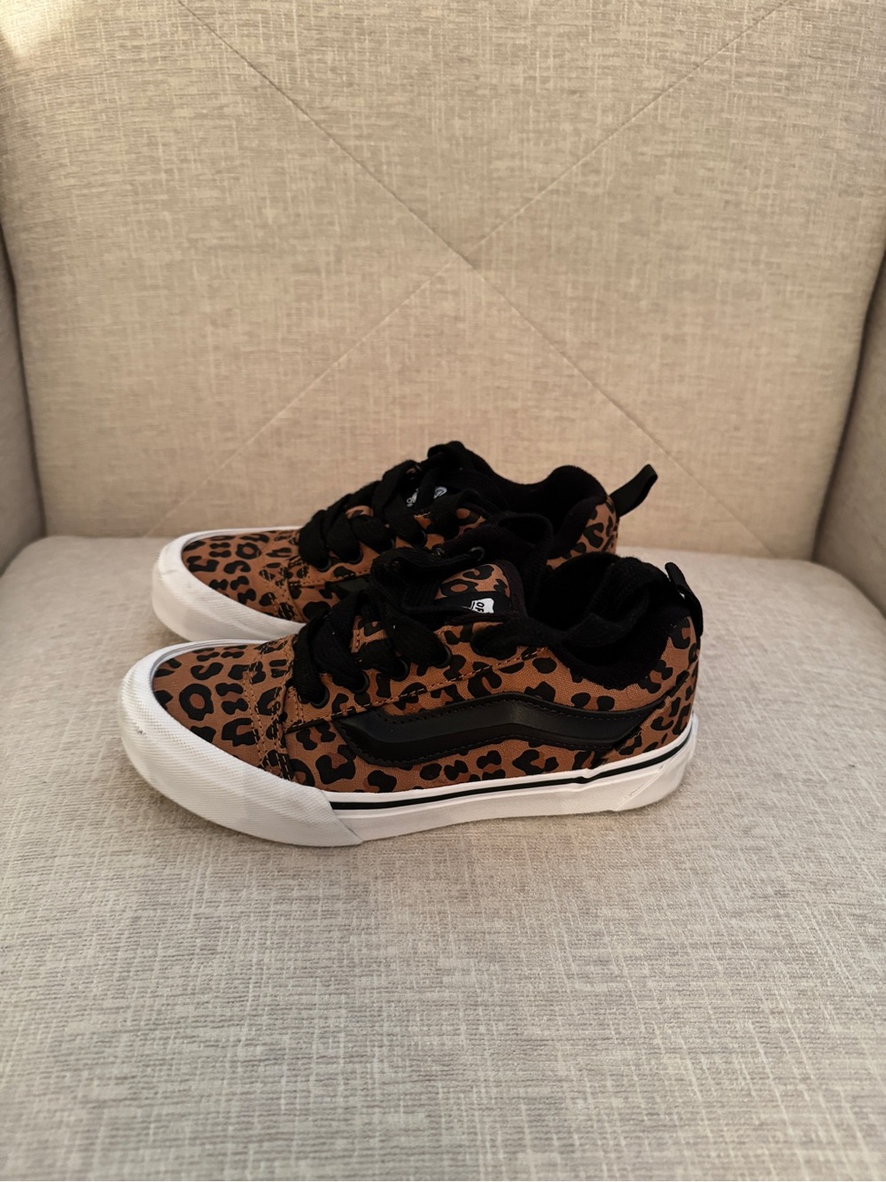 Vans Leopard Print Low-Top Sneakers - Brown, Black & White